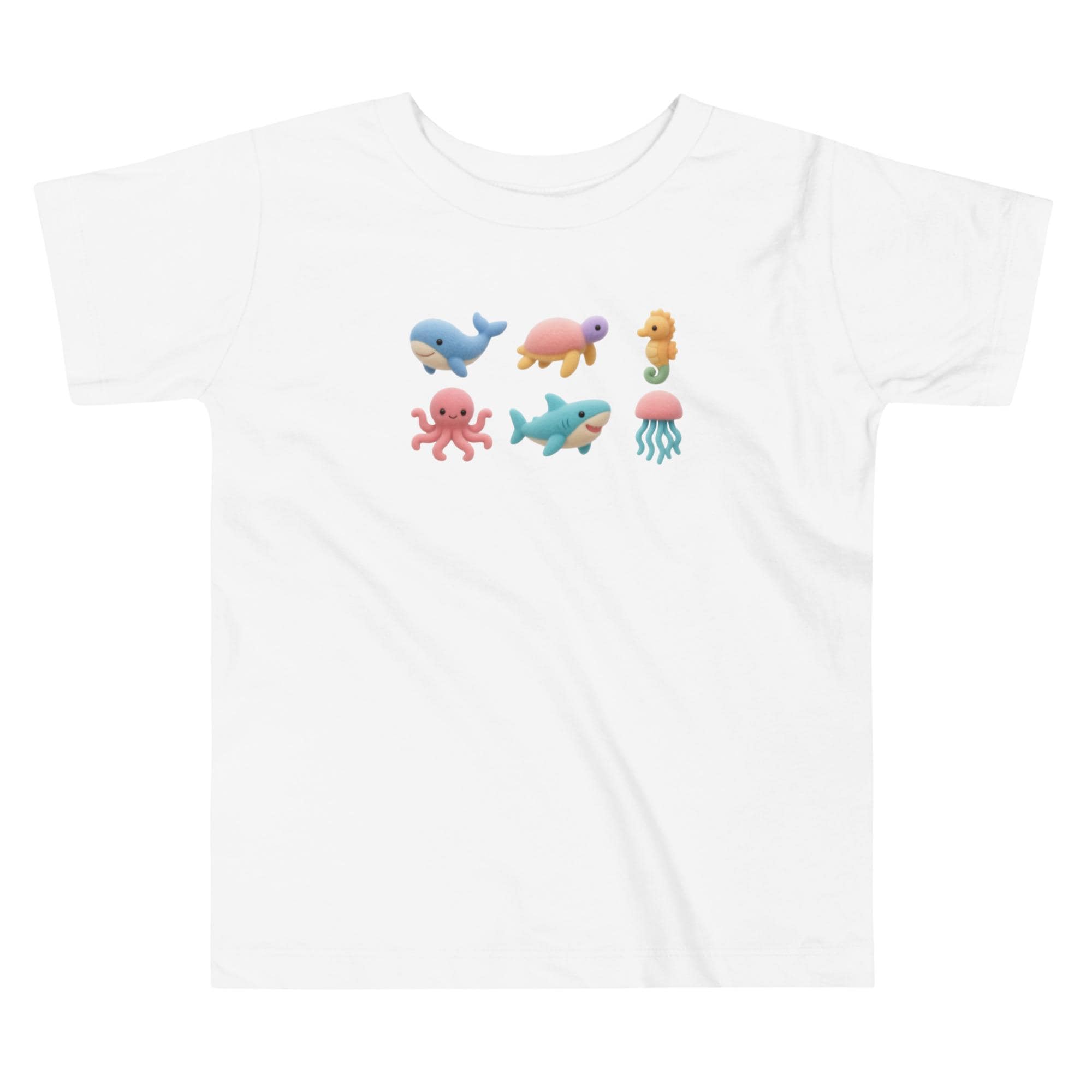 Ocean animals Toddler Short Sleeve Tee whale, octopus, turtle soft pastel t-shirt toddler