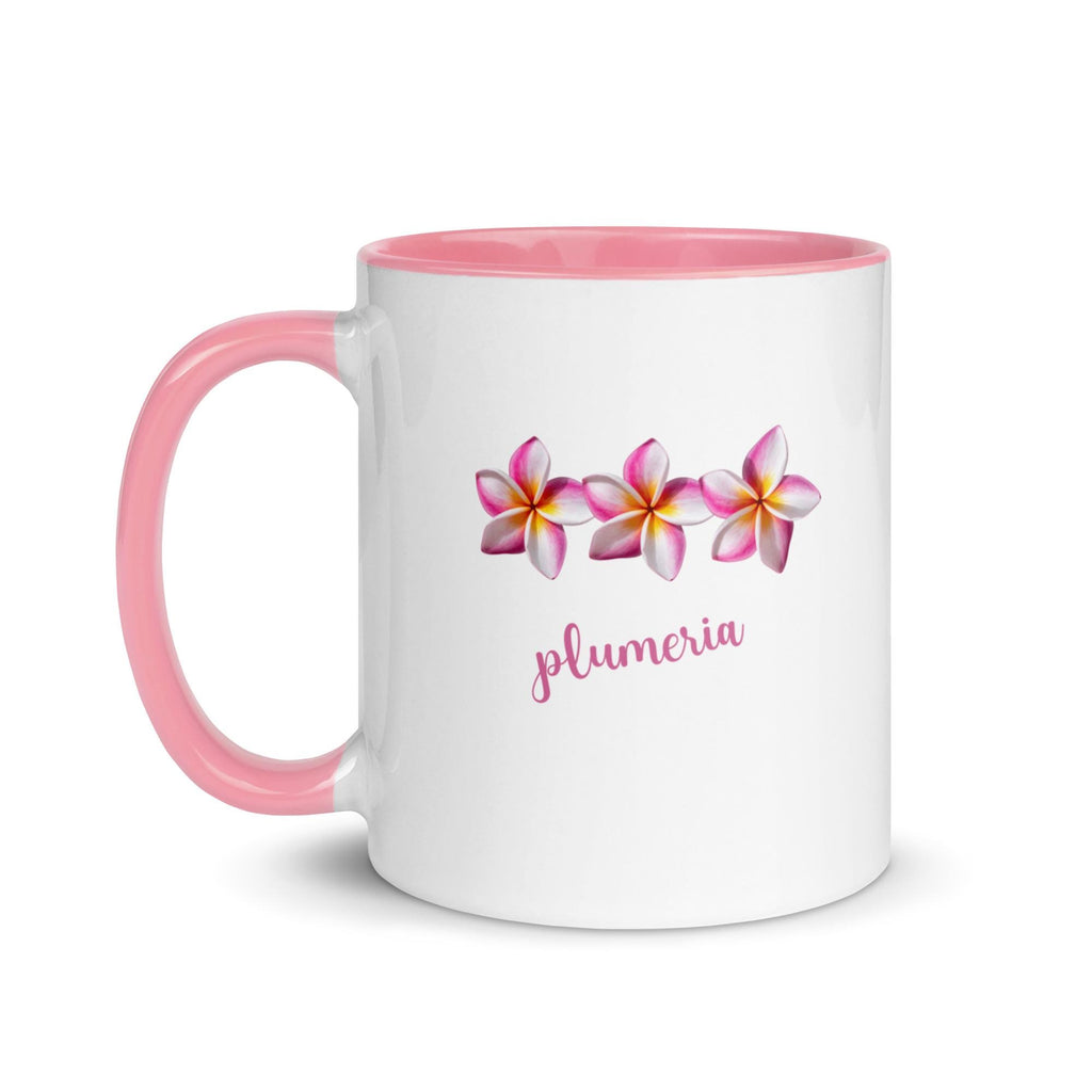 Plumeria Coffee Mug with Pink Accents – Gift for Mom, Grandma