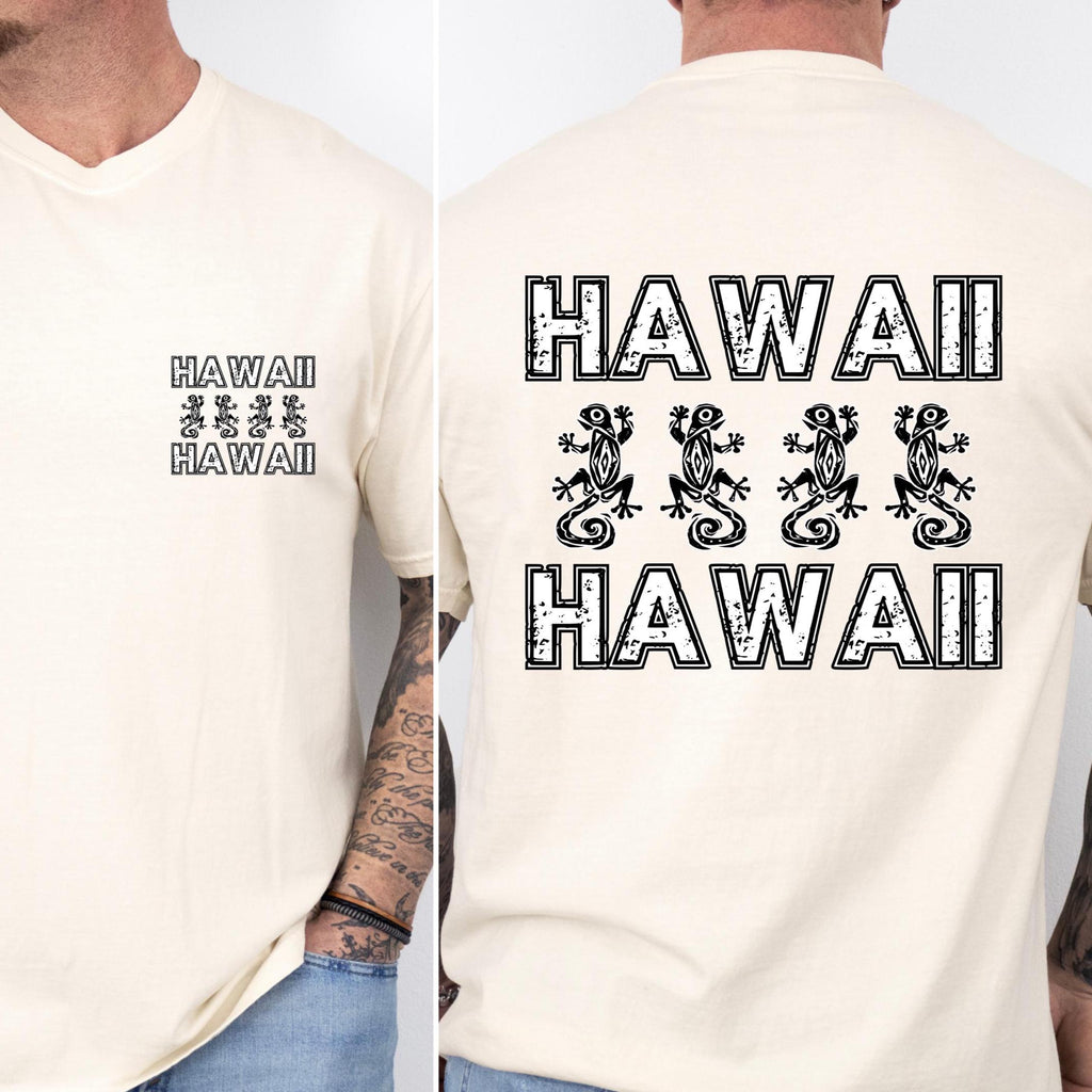 Hawaii back print t-shirt Comfort Colors Hawaii geckos shirt