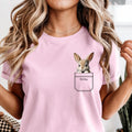 Bunny Pocket peeker T-Shirt Comfort Colors Personalized baby rabbit tee Unisex