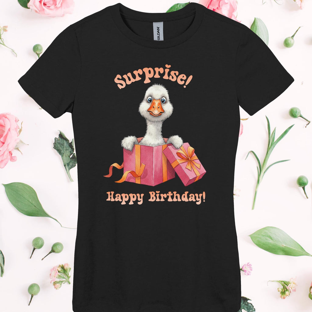 Surprise Birthday Shirt Women’s Birthday T-shirt Goose Birthday tee softstyle t-shirt