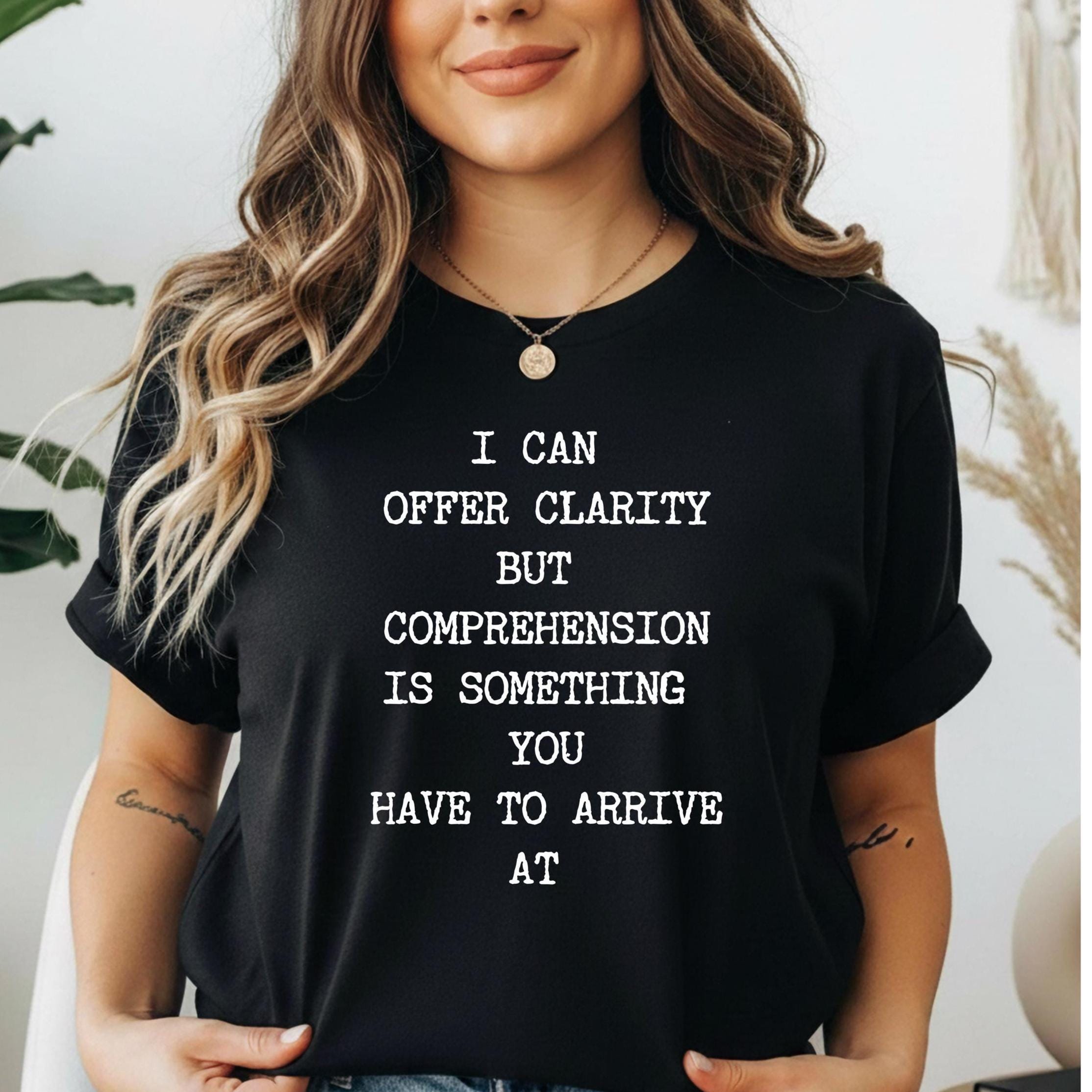 Sarcastic humor t-shirt, Text only shirt, Comprehension tee Gildan cotton Unisex classic tee