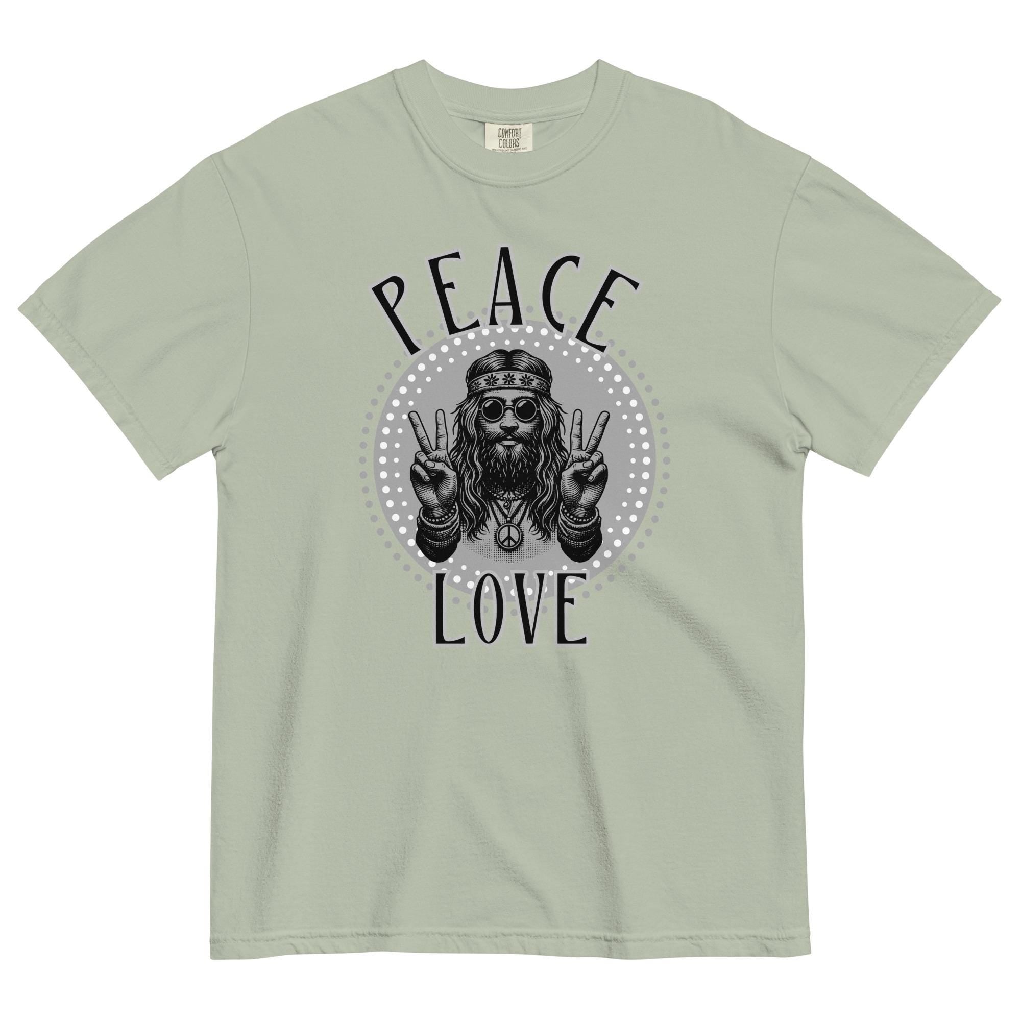 Retro Hippie Peace Love Shirt Comfort Colors Peace Love T-Shirt retro 60s hippie tee Unisex garment-dyed t-shirt