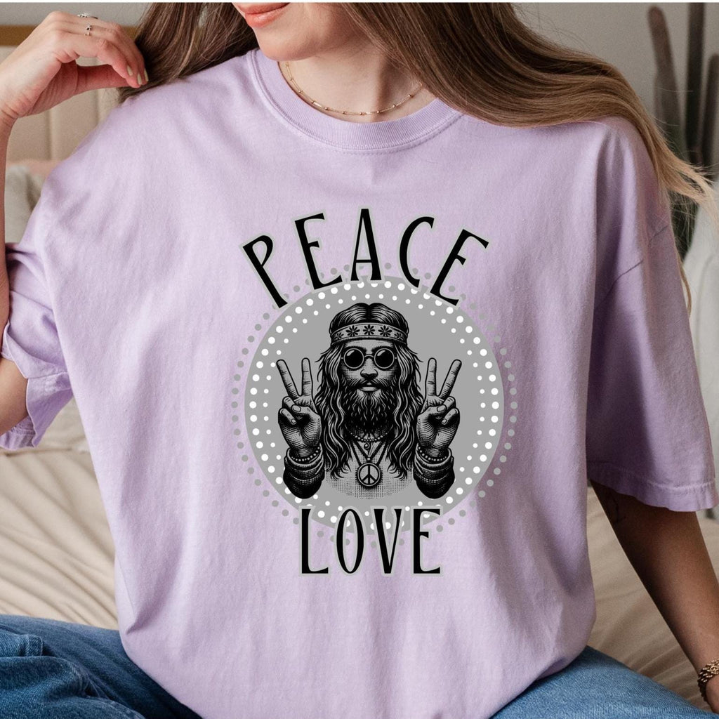 Retro Hippie Peace Love Shirt Comfort Colors Peace Love T-Shirt retro 60s hippie tee Unisex garment-dyed t-shirt