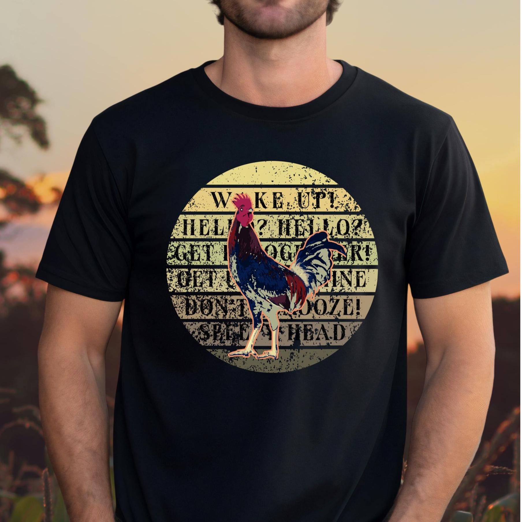 Rooster T-Shirt Wake up Rooster tee, Bella Canvas Chicken Tshirt gift for rooster lover, chicken owner shirt