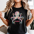 Floral Octopus Aloha T-Shirt: Comfort Colors Tropical Hawaiian Tee