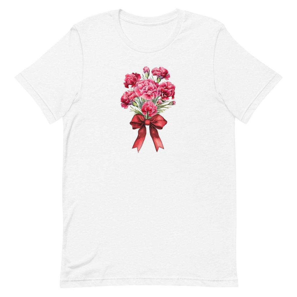 Carnations T-Shirt Bella Canvas pink and red carnations Mothers Day gift tee