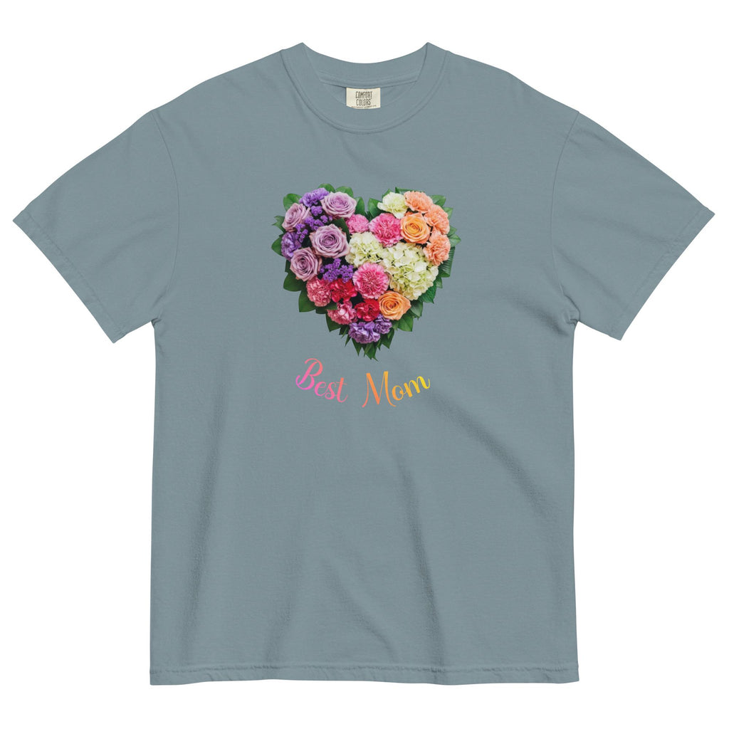 Comfort Colors Mom Heart Roses Shirt (Personalized Option)