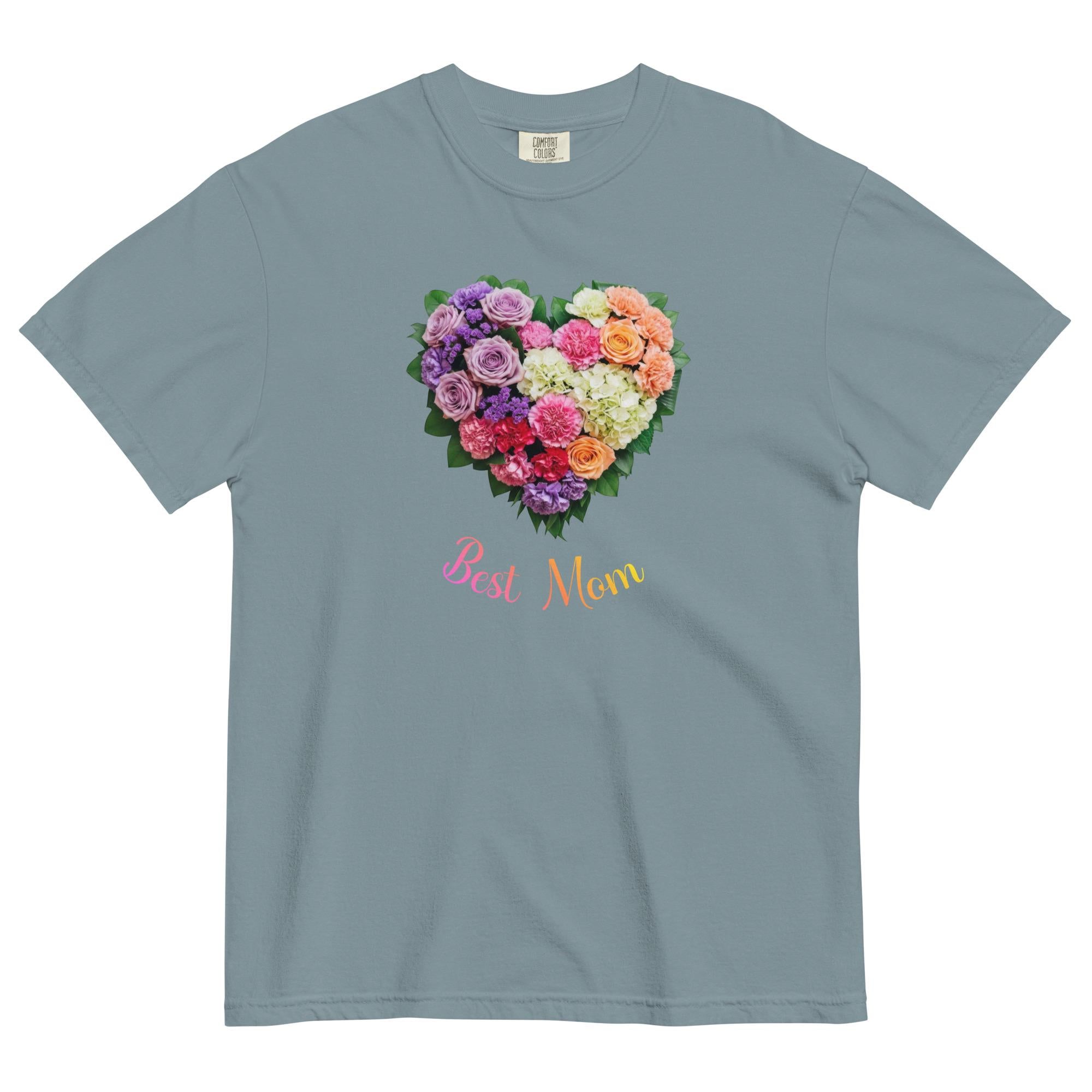 Comfort Colors Mom Heart Roses Shirt (Personalized Option)