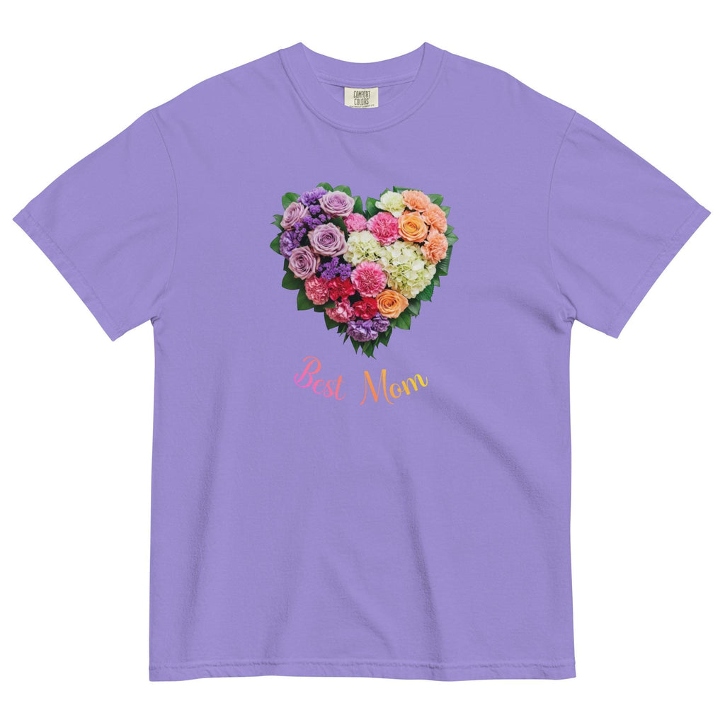 Comfort Colors Mom Heart Roses Shirt (Personalized Option)