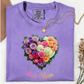 Comfort Colors Mom Heart Roses Shirt (Personalized Option)