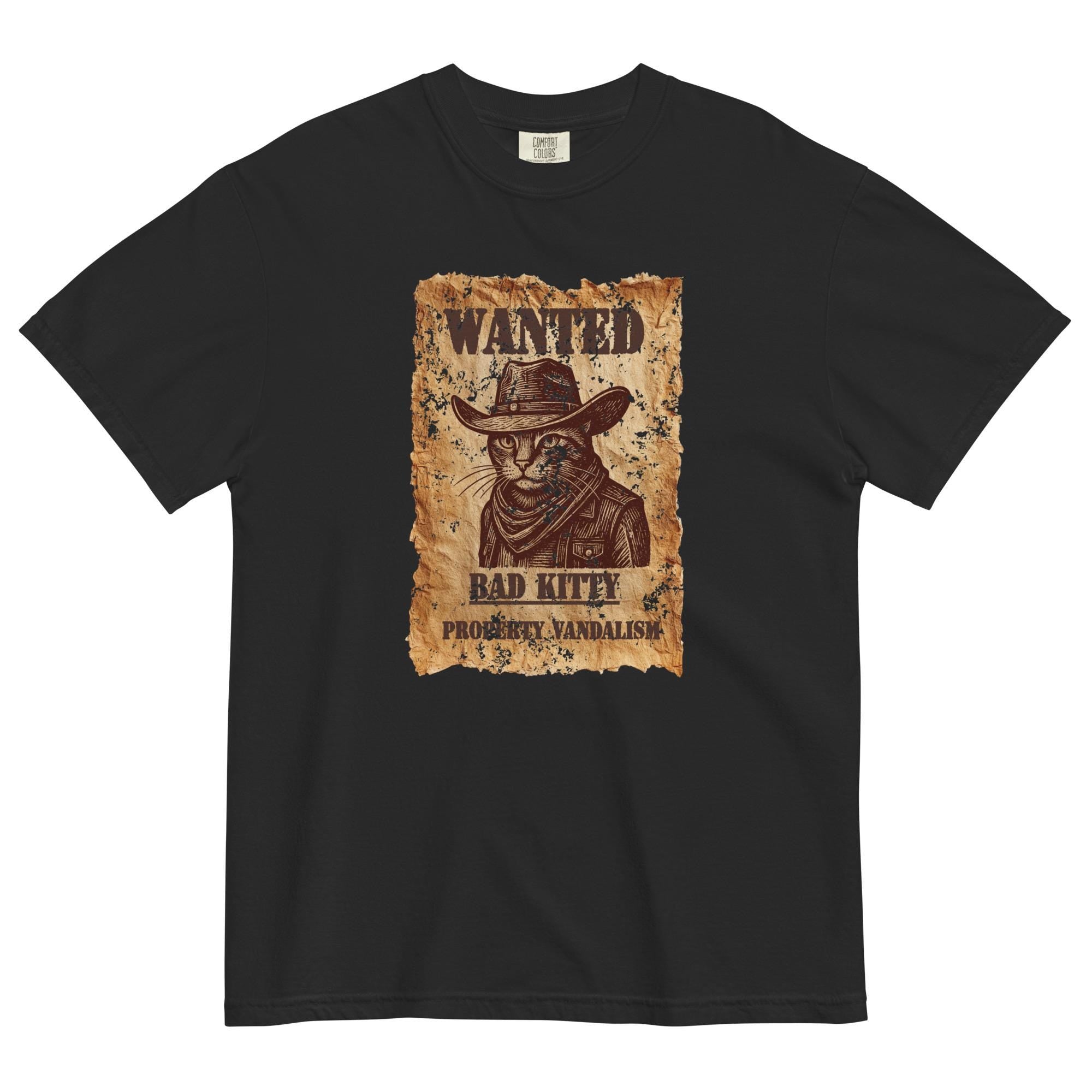 Funny Cat Wanted Poster Shirt Comfort Colors funny Bad Cat T-Shirt Unisex garment-dyed tee