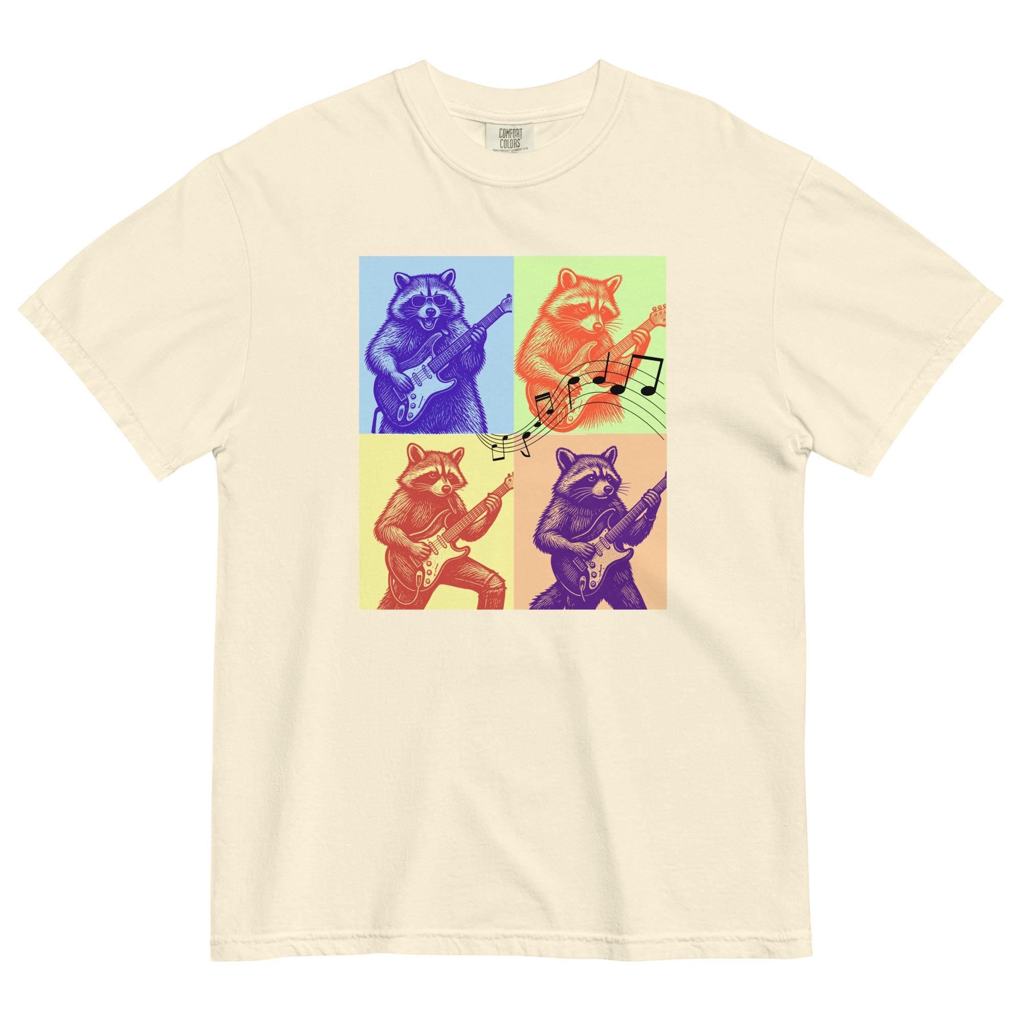 Comfort Colors racoons guitars tee racoon music Unisex garment-dyed heavyweight t-shirt