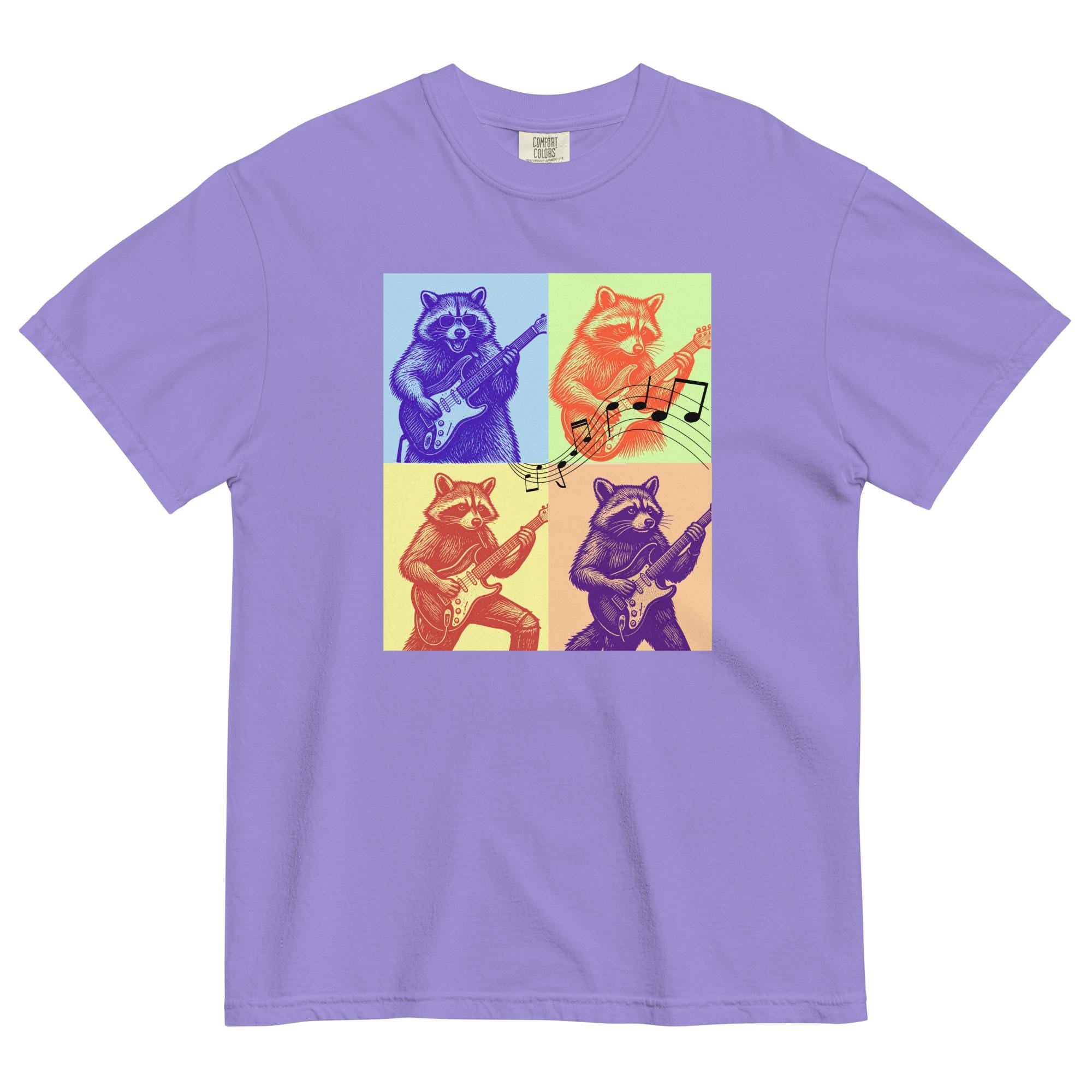 Comfort Colors racoons guitars tee racoon music Unisex garment-dyed heavyweight t-shirt