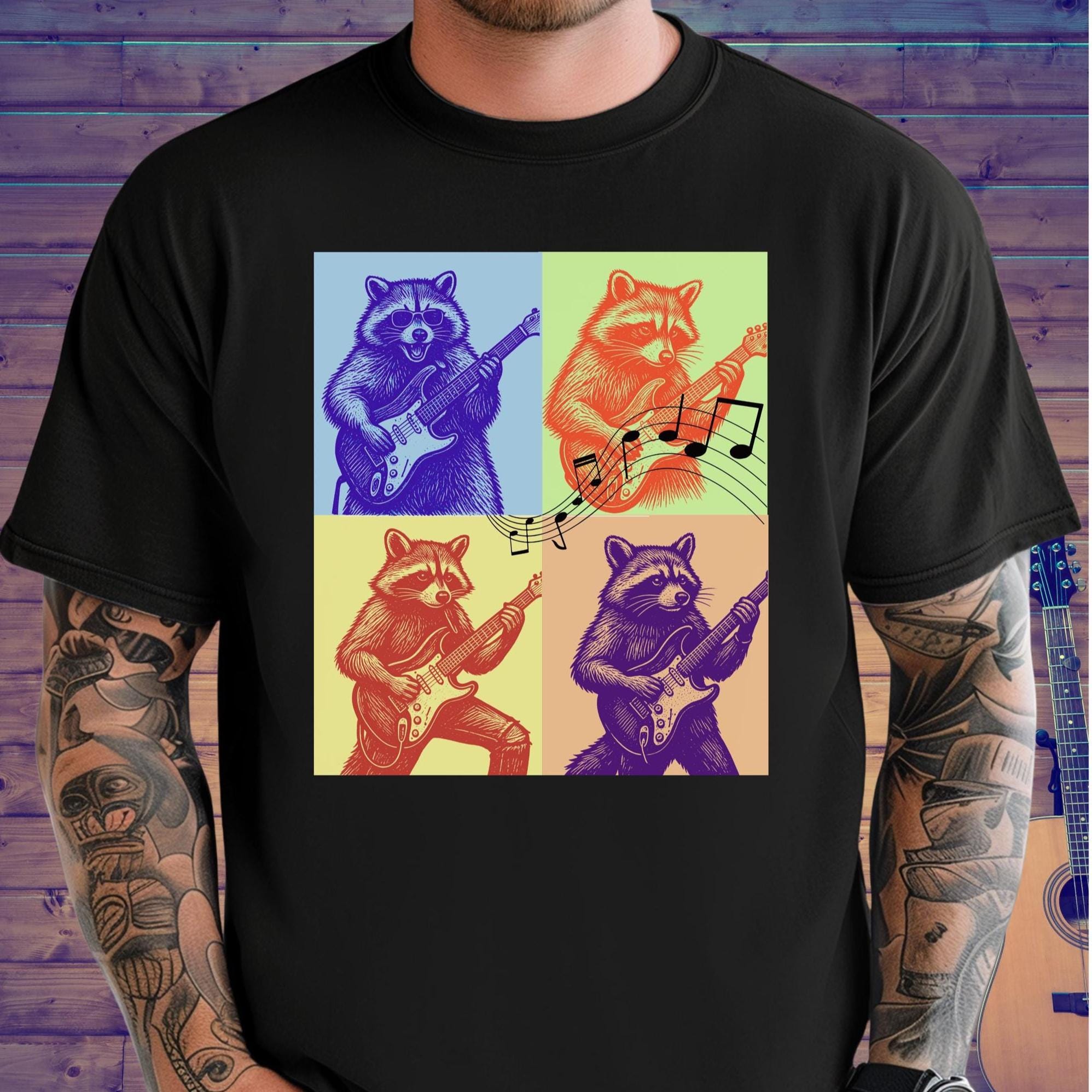 Comfort Colors racoons guitars tee racoon music Unisex garment-dyed heavyweight t-shirt