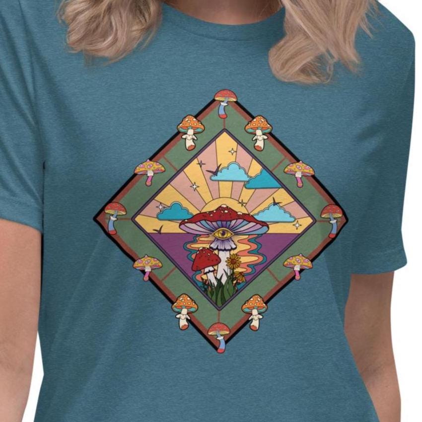 Mushrooms womens t-shirt gift for mushroom lover Bella-Canvas Women's Relaxed T-Shirt
