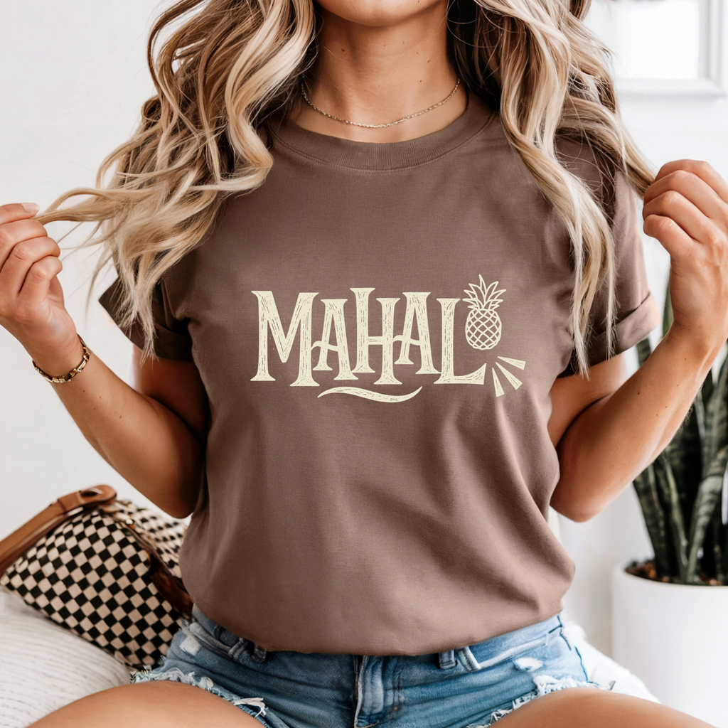 Retro Mahalo Shirt Comfort Colors® Hawaiian thank you t-shirt Unisex garment-dyed heavyweight t-shirtUnisex garment-dyed heavyweight t-shirt