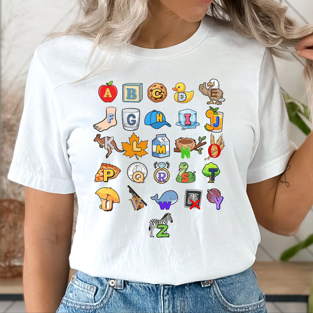 Alphabet Shirt Adults Teacher shirt Preschool teacher ABC tee Daycare ABC t-shirt Unisex t-shirt