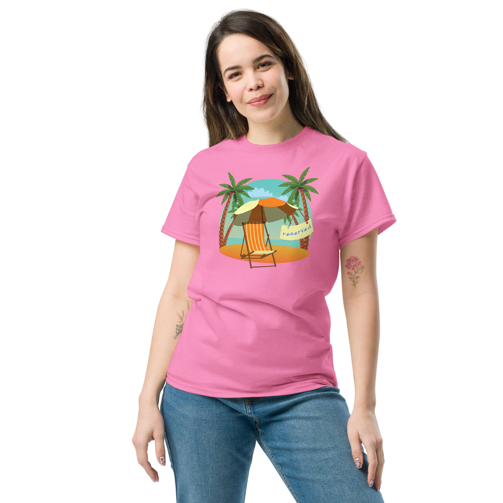 Beach chair shirt, cute beach chair tee, gift for beach lover, coastal vacation shirt, tropical beach tee