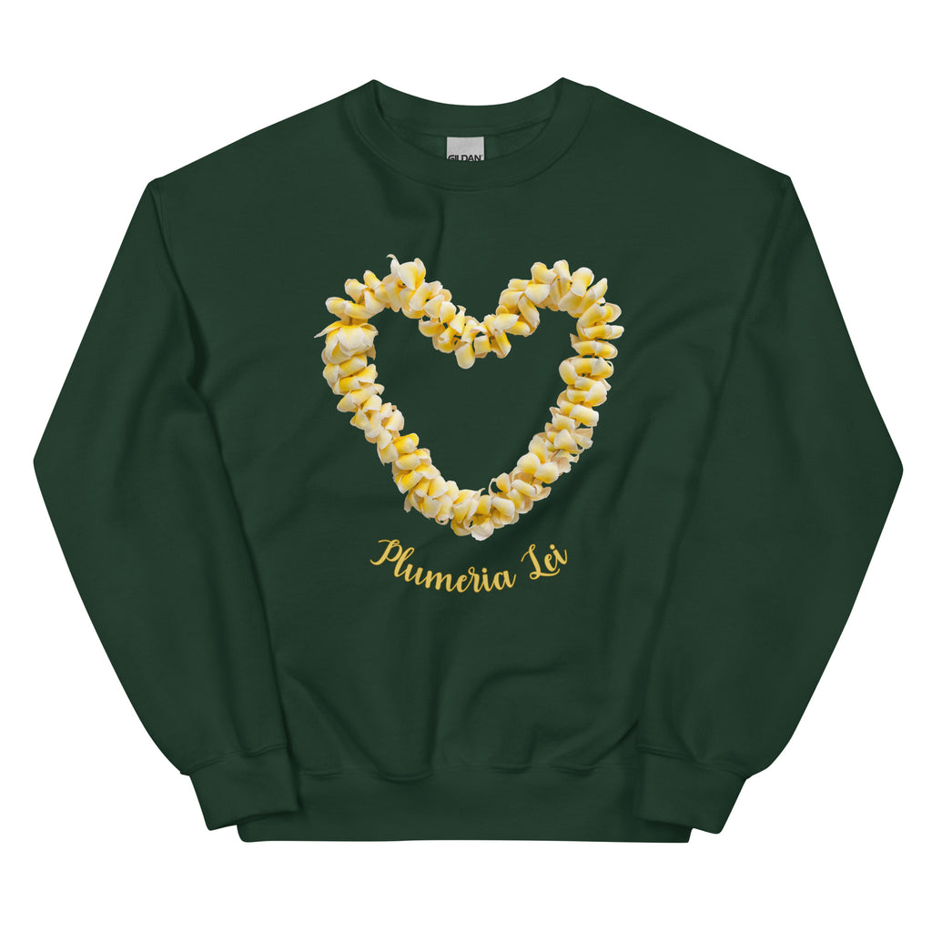 Plumeria Lei Sweatshirt,  Hawaii flowers shirt, Flower lei sweatshirt,  Hawaiian sweaters, gift for Hawaii lover, plumeria lover gift, tropical flowers gift Unisex Sweatshirt