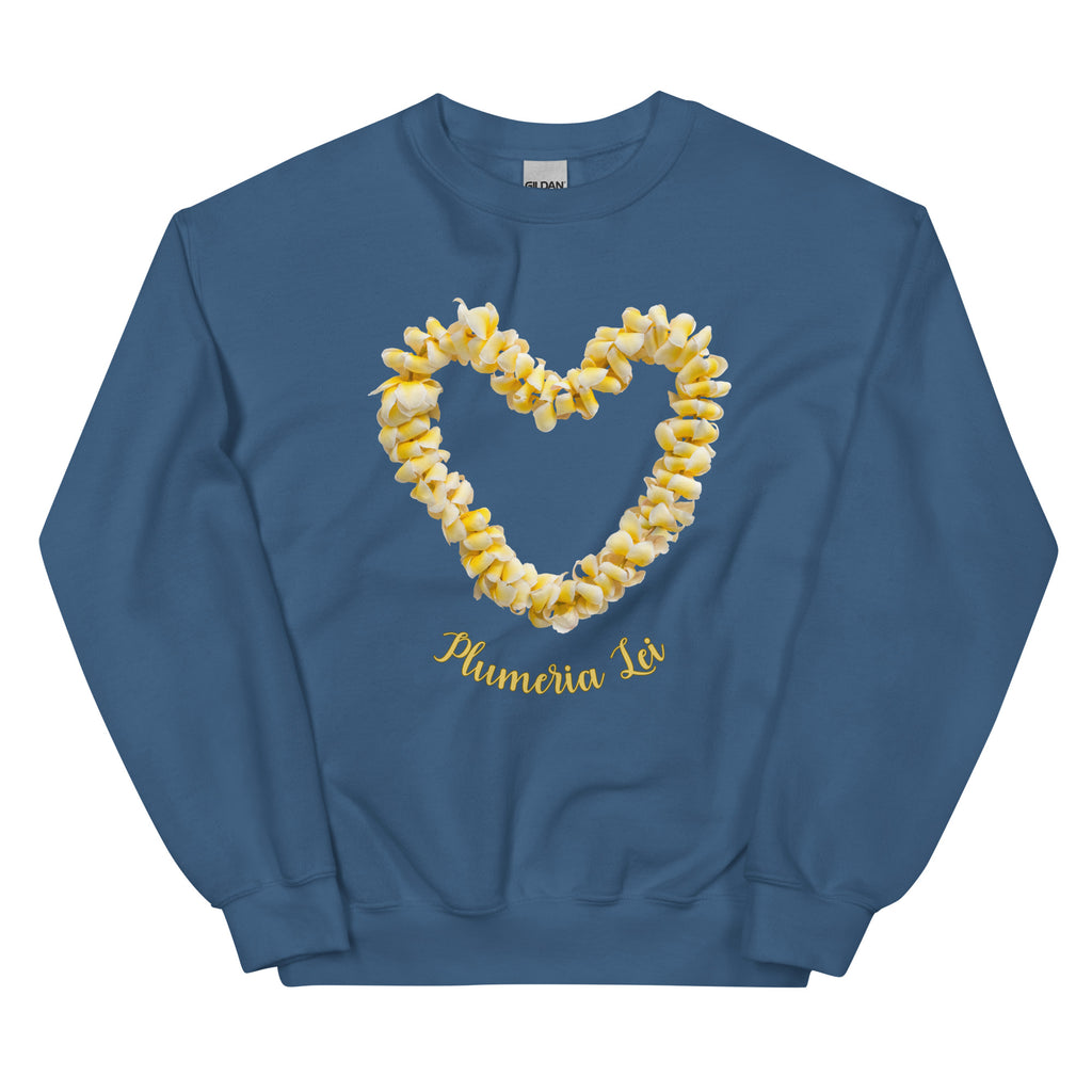 Plumeria Lei Sweatshirt,  Hawaii flowers shirt, Flower lei sweatshirt,  Hawaiian sweaters, gift for Hawaii lover, plumeria lover gift, tropical flowers gift Unisex Sweatshirt