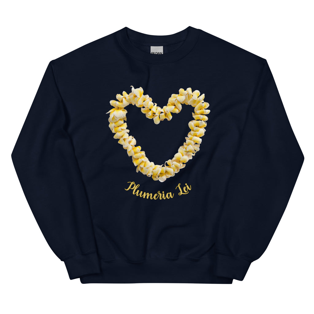 Plumeria Lei Sweatshirt,  Hawaii flowers shirt, Flower lei sweatshirt,  Hawaiian sweaters, gift for Hawaii lover, plumeria lover gift, tropical flowers gift Unisex Sweatshirt