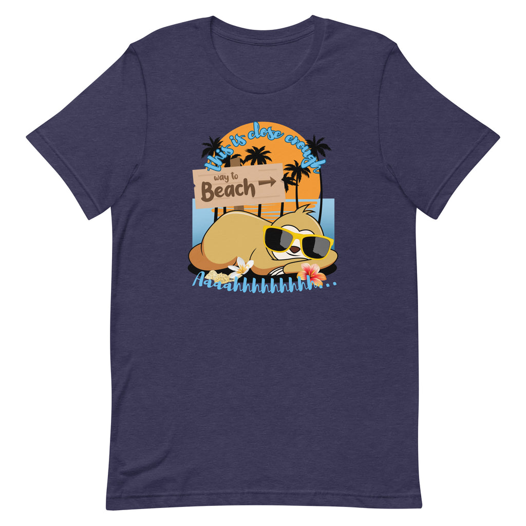 Sloth Shirt, Cute sloth beach shirt, Funny sloth summer shirt, Sloth beach tee, gift for sloth lover Unisex t-shirt