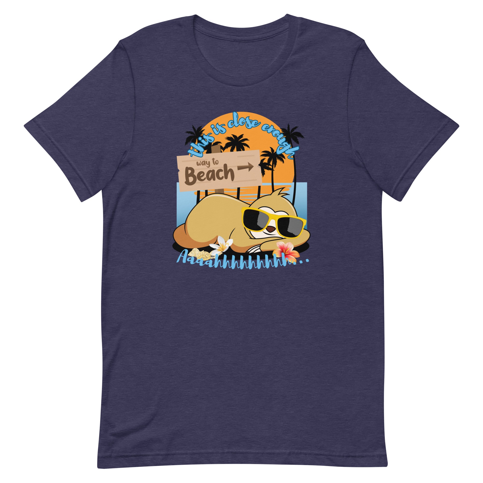 Sloth Shirt, Cute sloth beach shirt, Funny sloth summer shirt, Sloth beach tee, gift for sloth lover Unisex t-shirt