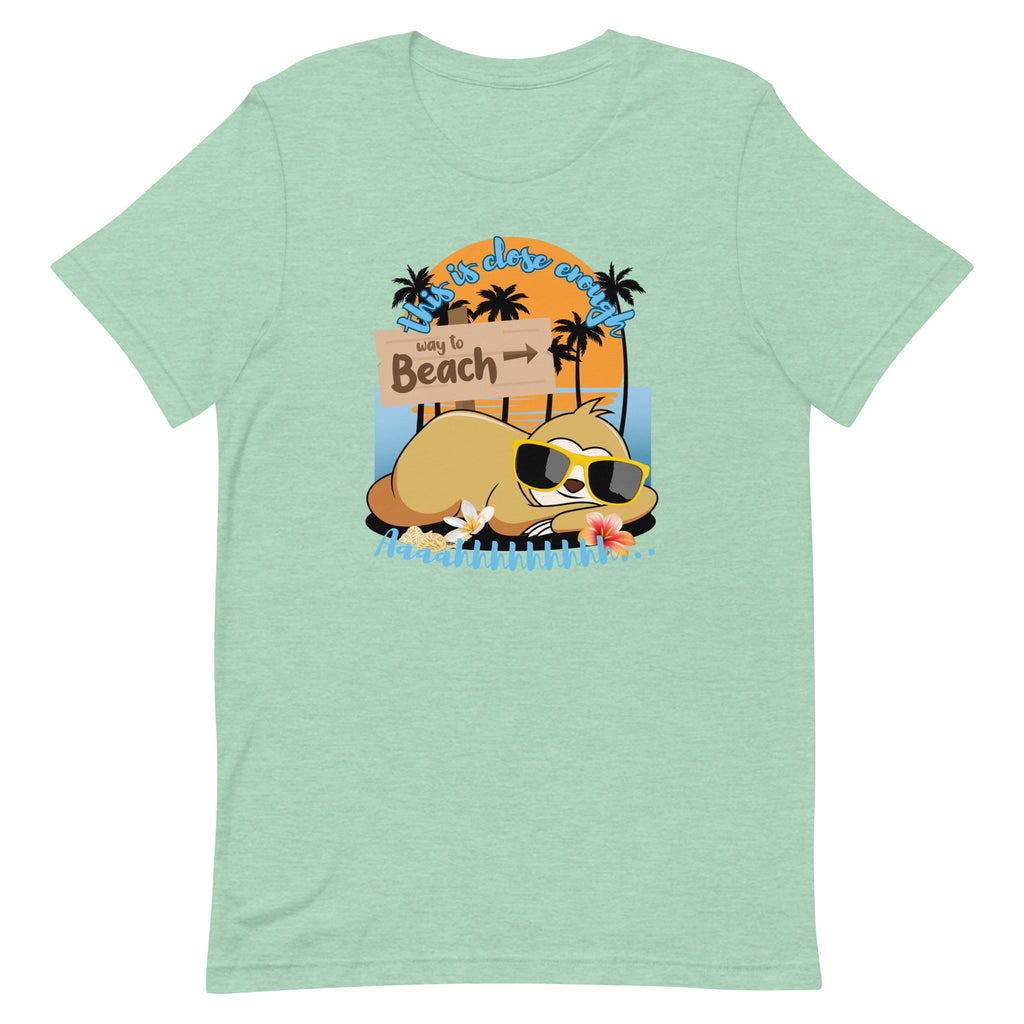 Sloth Shirt, Cute sloth beach shirt, Funny sloth summer shirt, Sloth beach tee, gift for sloth lover Unisex t-shirt