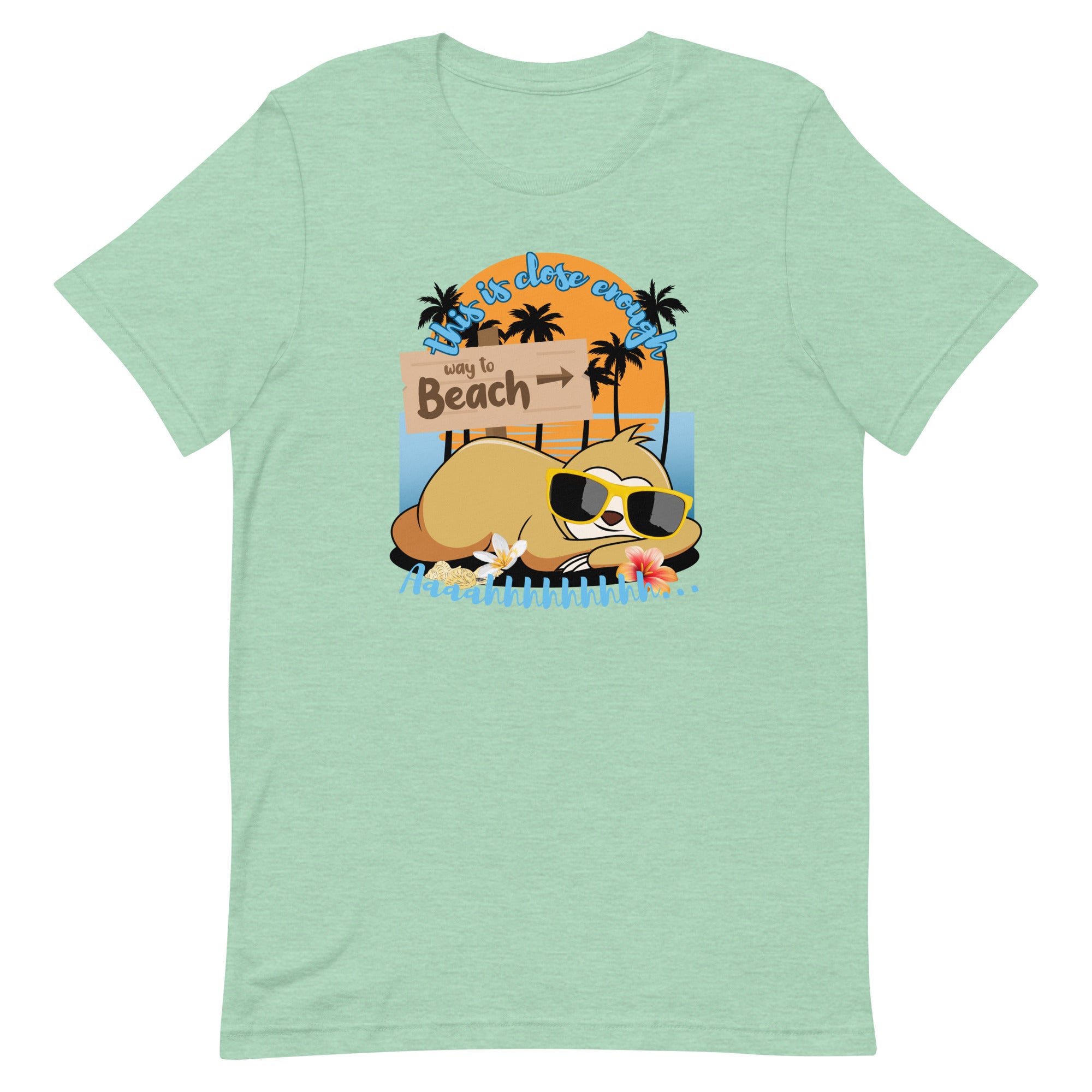 Sloth Shirt, Cute sloth beach shirt, Funny sloth summer shirt, Sloth beach tee, gift for sloth lover Unisex t-shirt