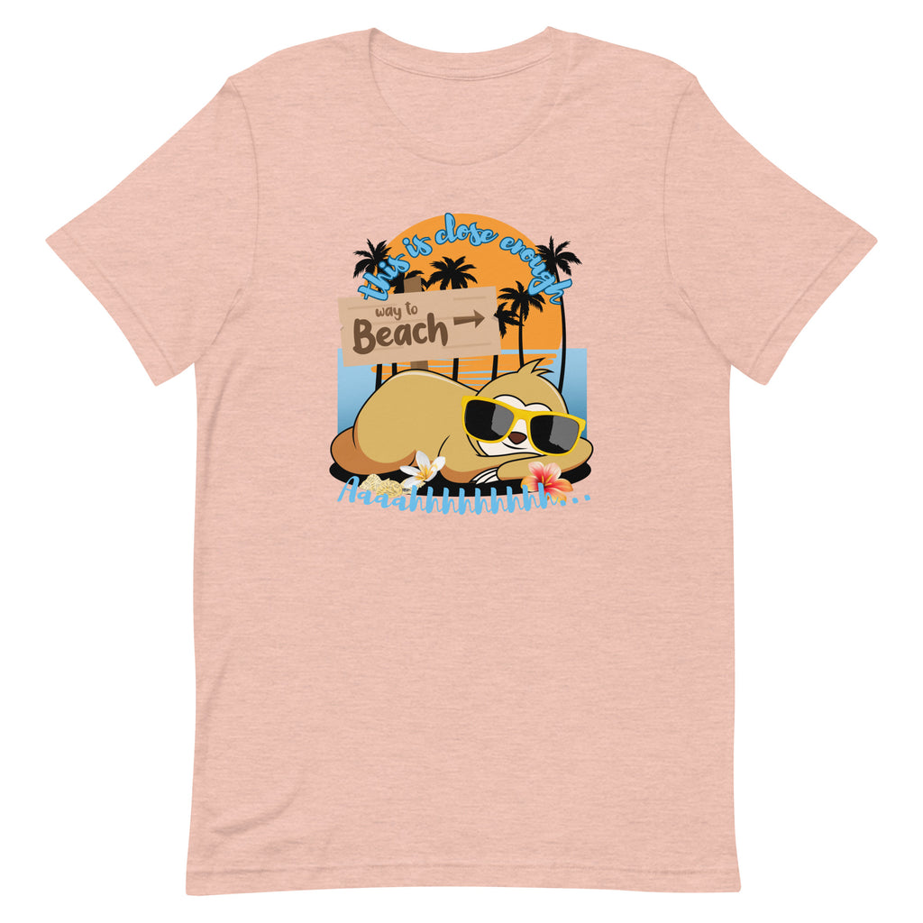 Sloth Shirt, Cute sloth beach shirt, Funny sloth summer shirt, Sloth beach tee, gift for sloth lover Unisex t-shirt