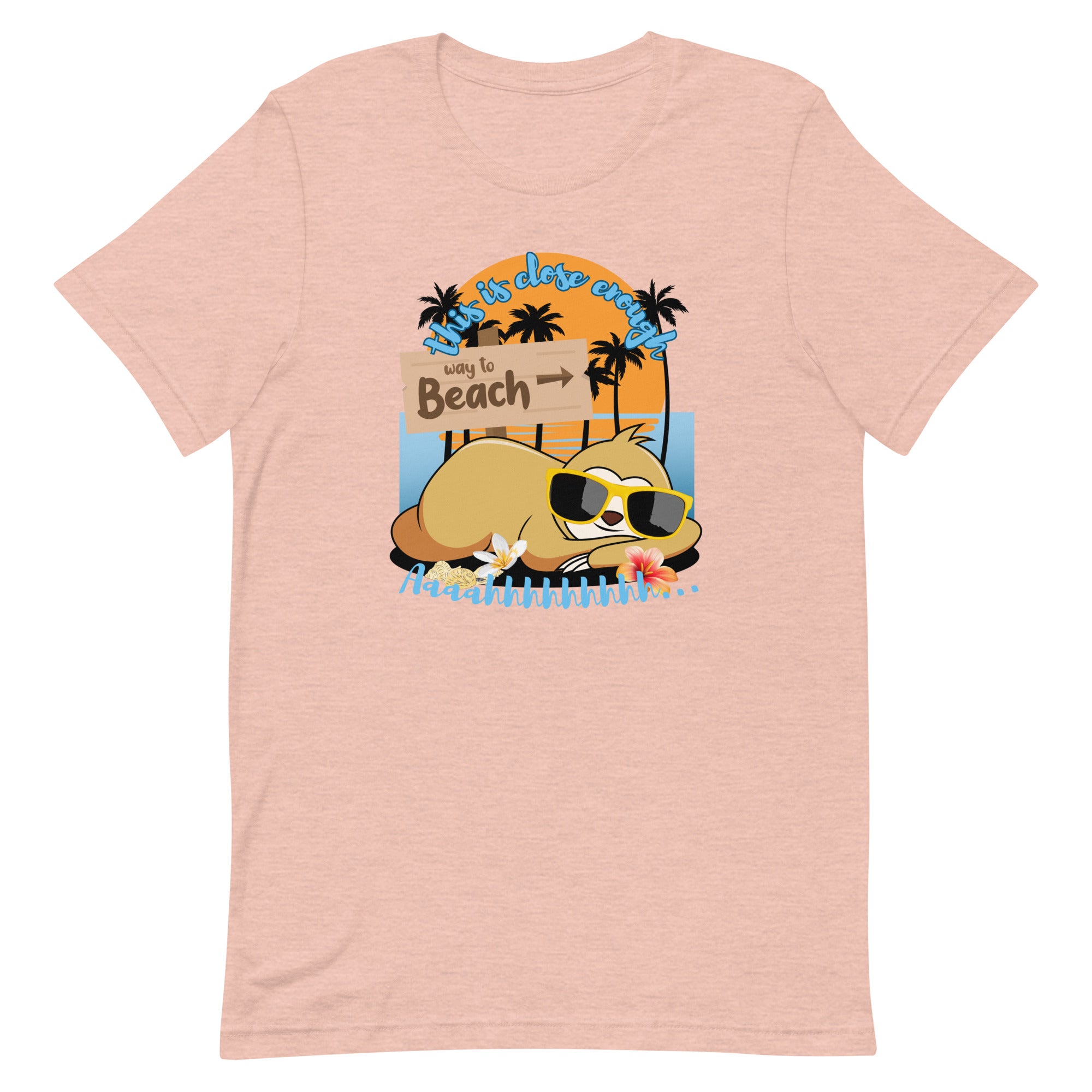 Sloth Shirt, Cute sloth beach shirt, Funny sloth summer shirt, Sloth beach tee, gift for sloth lover Unisex t-shirt