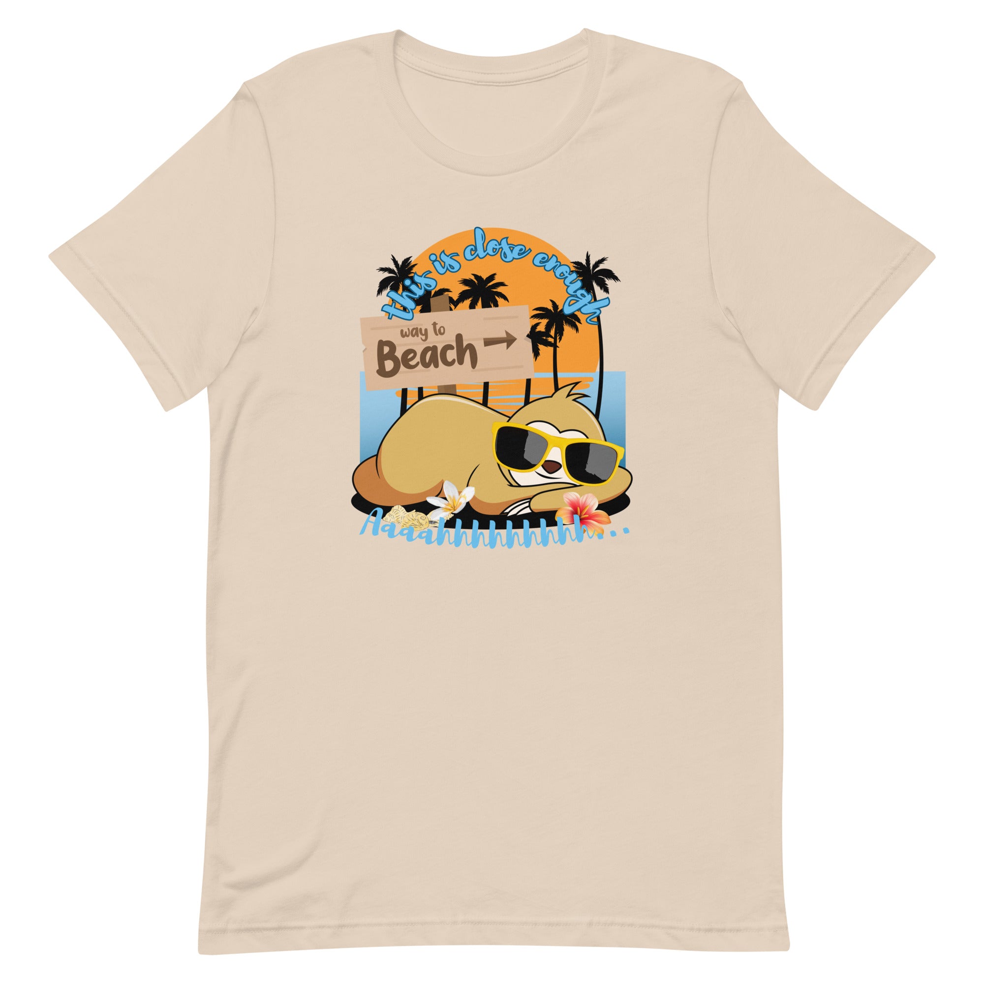 Sloth Shirt, Cute sloth beach shirt, Funny sloth summer shirt, Sloth beach tee, gift for sloth lover Unisex t-shirt