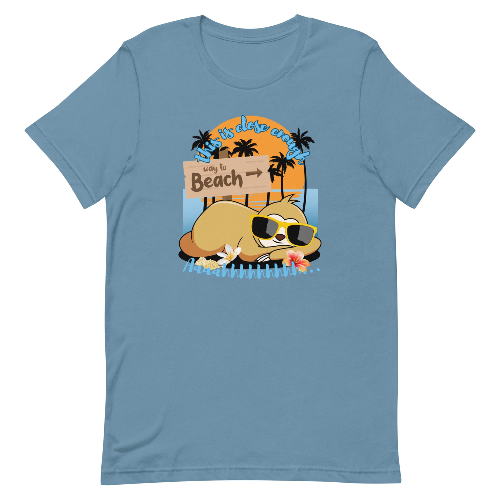 Sloth Shirt, Cute sloth beach shirt, Funny sloth summer shirt, Sloth beach tee, gift for sloth lover Unisex t-shirt