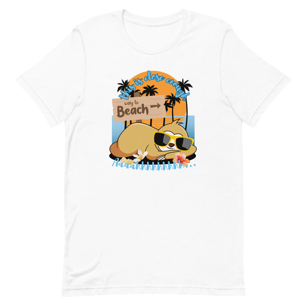 Sloth Shirt, Cute sloth beach shirt, Funny sloth summer shirt, Sloth beach tee, gift for sloth lover Unisex t-shirt