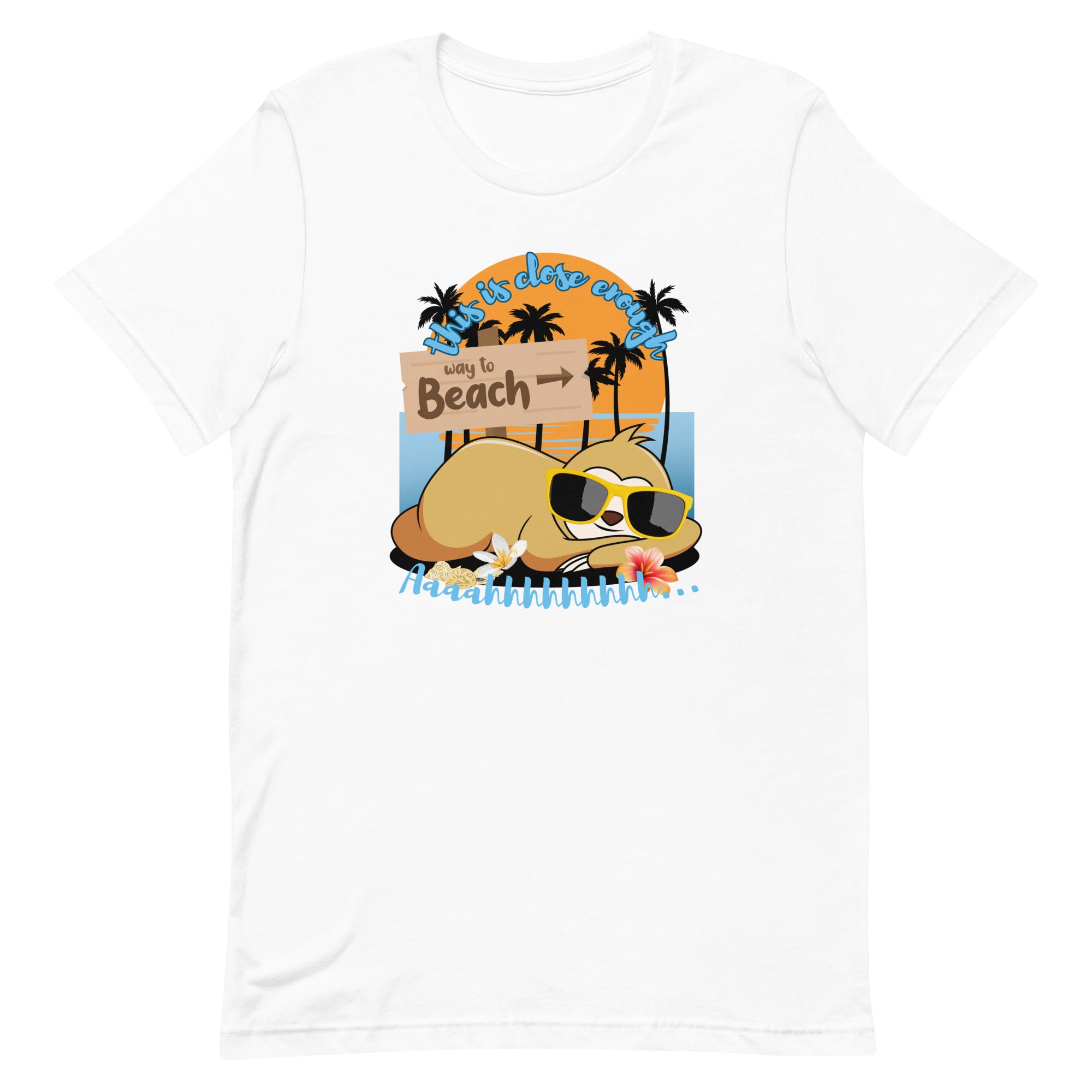 Sloth Shirt, Cute sloth beach shirt, Funny sloth summer shirt, Sloth beach tee, gift for sloth lover Unisex t-shirt