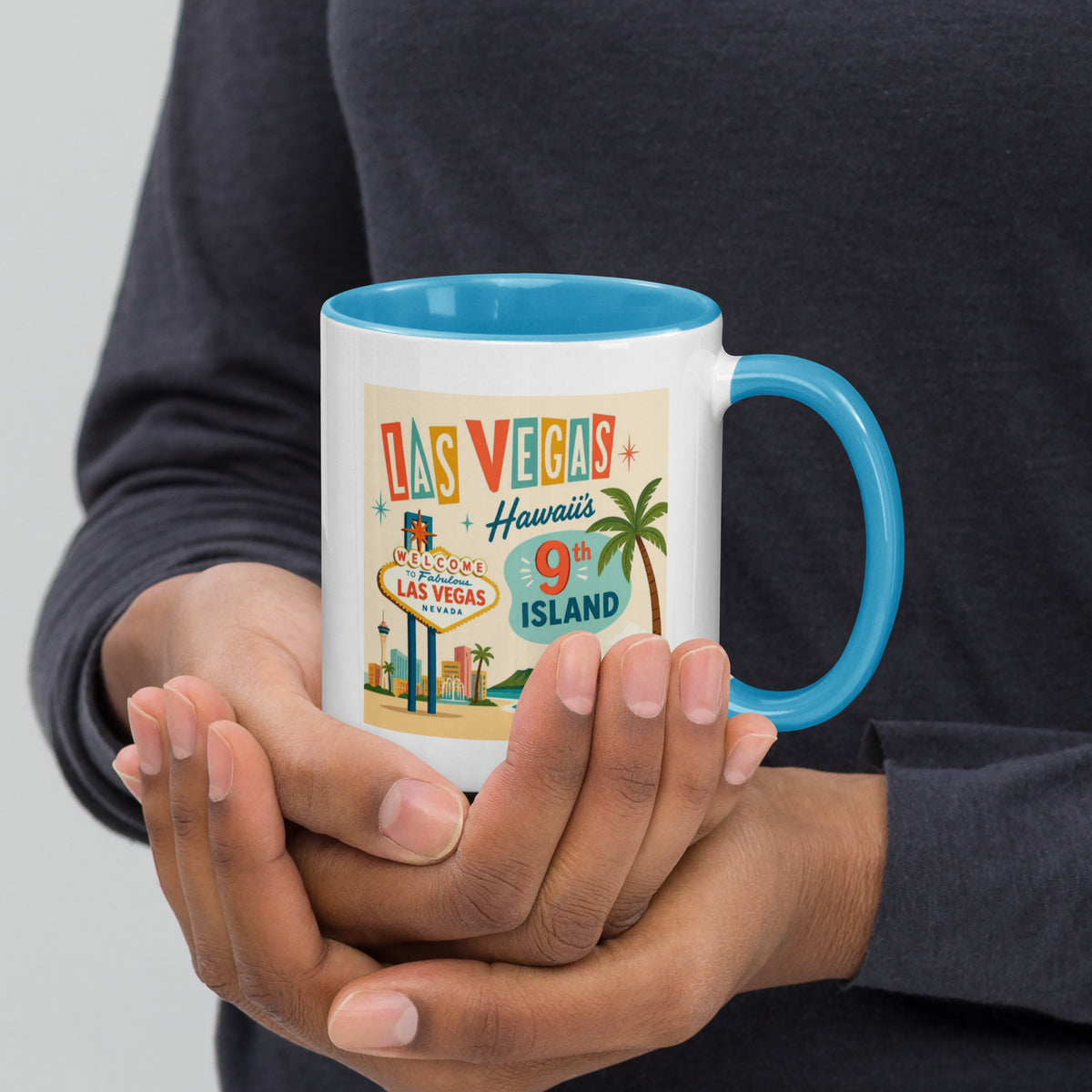 Las Vegas Hawaii Coffee Mug with Color Inside Gift for Hawaiian Kama'aina Las Vegas gift
