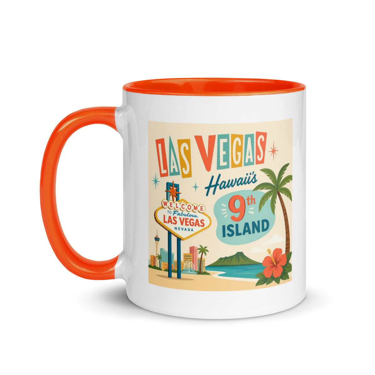 Las Vegas Hawaii Coffee Mug with Color Inside Gift for Hawaiian Kama'aina Las Vegas gift
