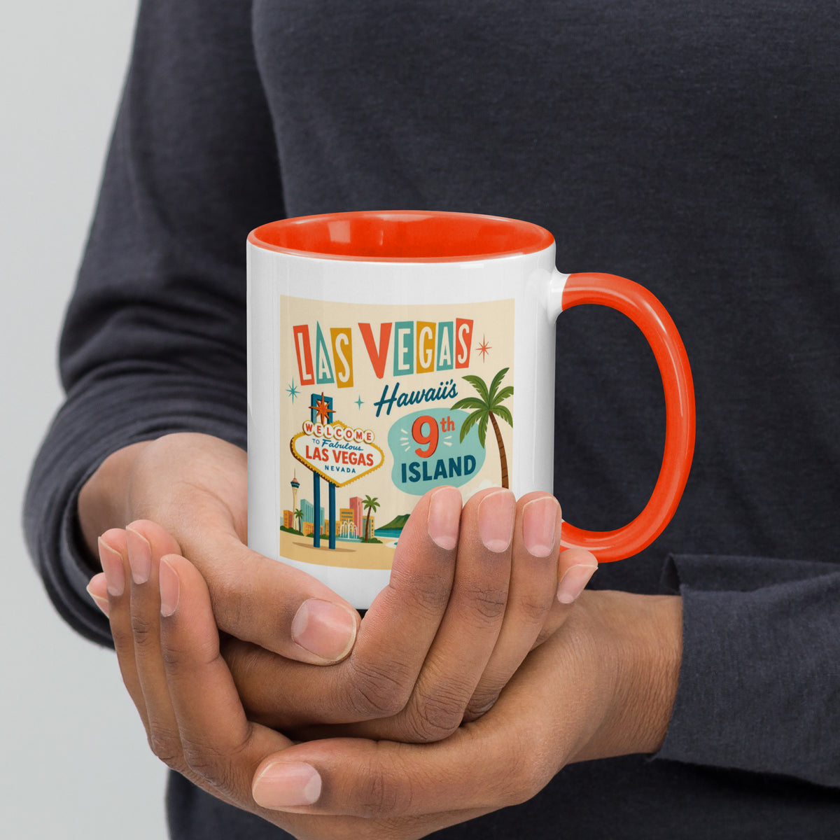 Las Vegas Hawaii Coffee Mug with Color Inside Gift for Hawaiian Kama'aina Las Vegas gift