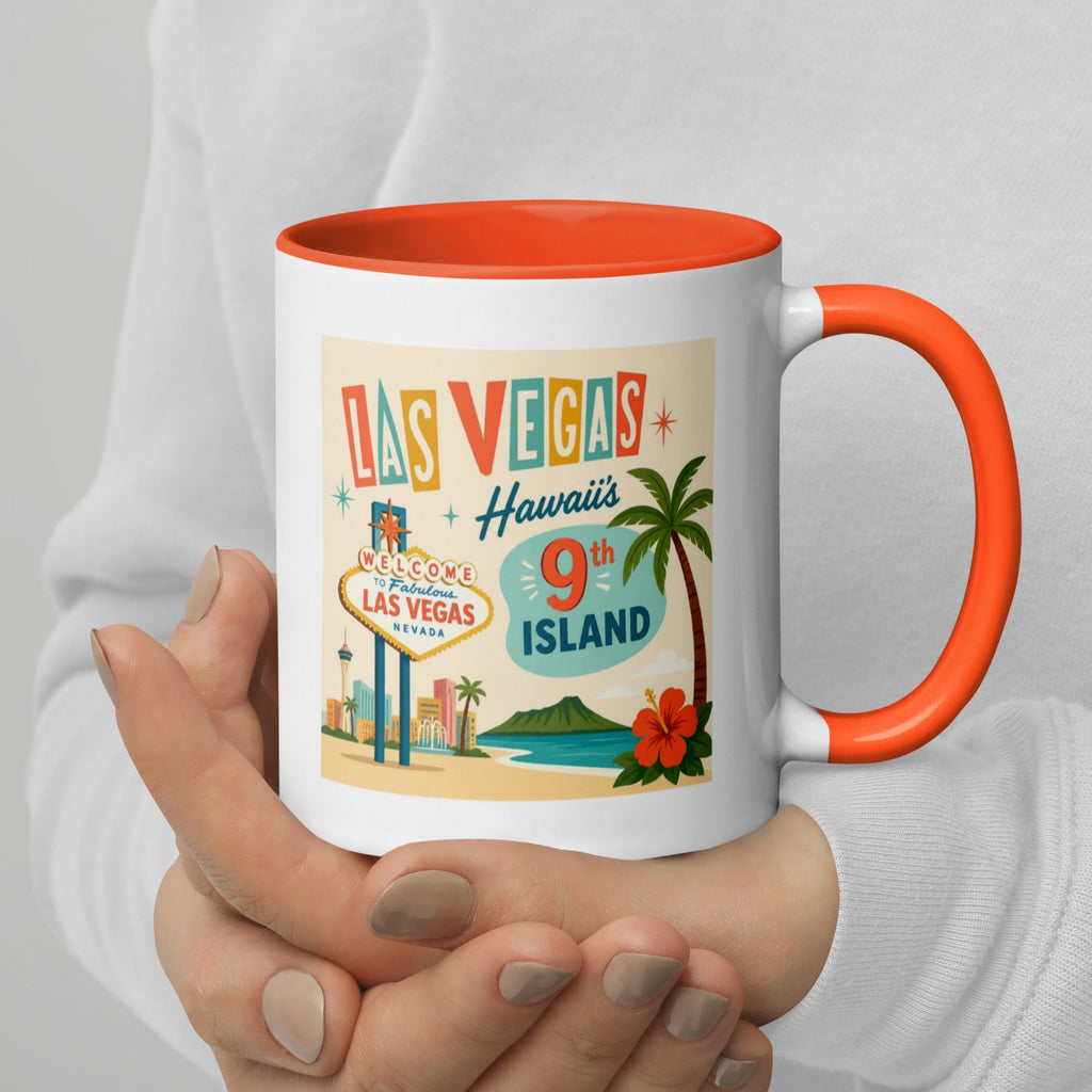 Las Vegas Hawaii Coffee Mug with Color Inside Gift for Hawaiian Kama'aina Las Vegas gift