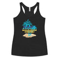 Summers Here Women's Racerback Tank, Tropical beach racerback tank, beach lover gift, runner gift, yoga lover gift