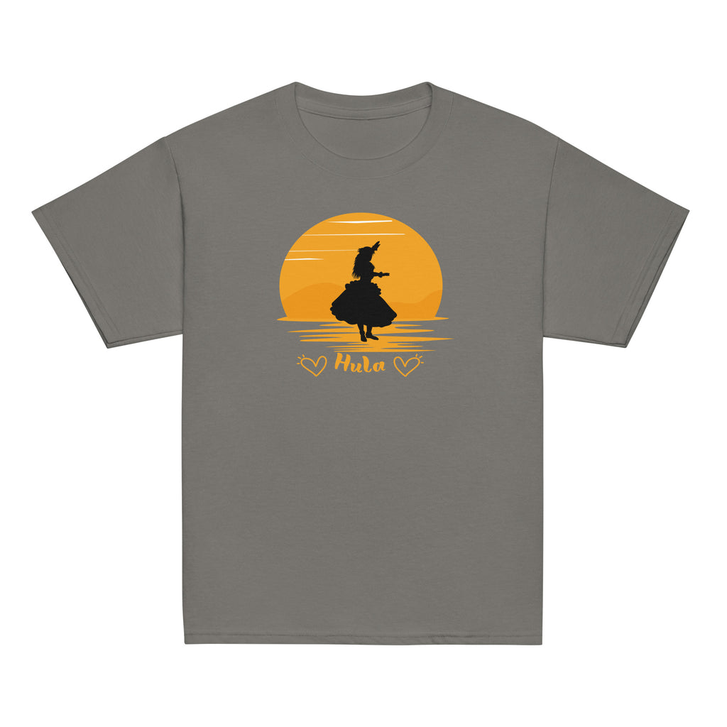Hula girl shirt, Youth hula dancer shirt, Kids Hawaii hula shirt, hula sunset Hawaii Youth classic tee